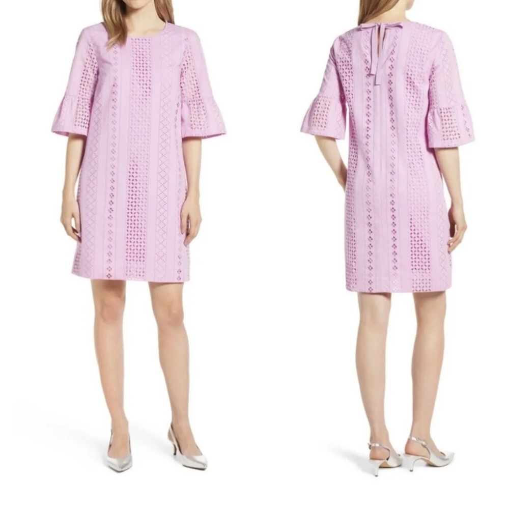 J. Crew Pink Eyelet Shift Dress, Size 8
